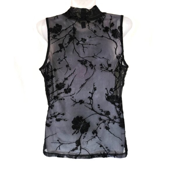 RW&CO. Sexy Sheer Mesh Floral Tope Size Large - Picture 3 of 4